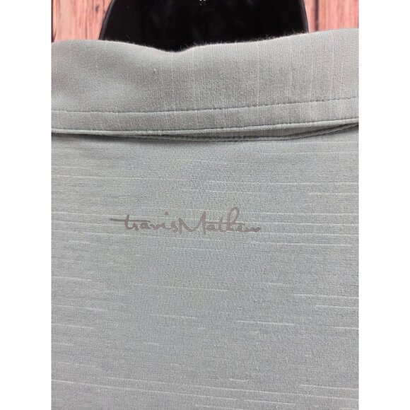 Travis Mathew Mens Polo Shirt Large Sage Green - Picture 5 of 7
